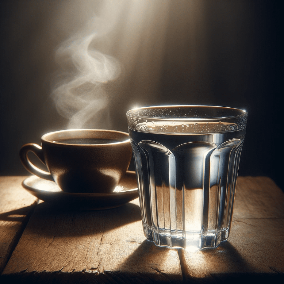 Glass of water with coffee